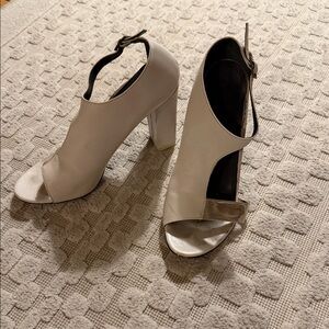 Tibi White Open-Toe Heels